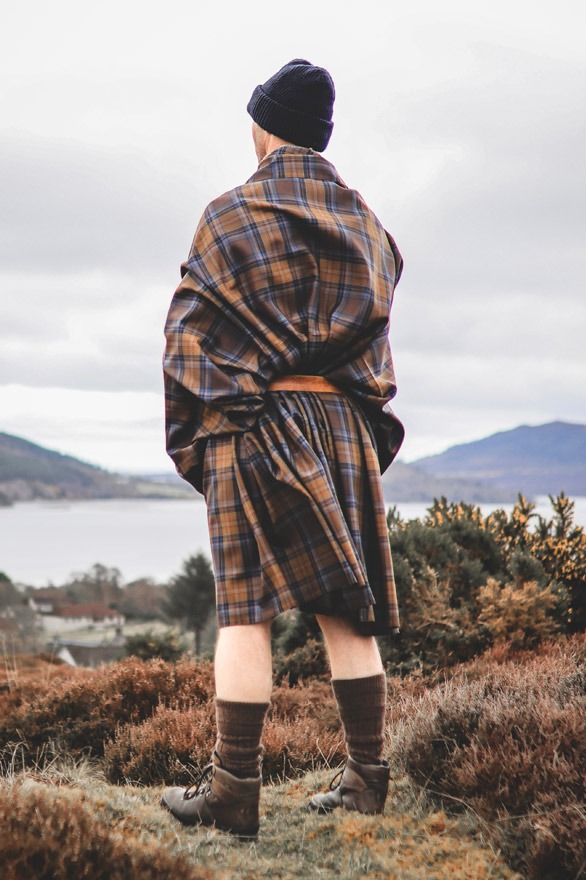 The Great Kilt as worn on the Scottish mountains