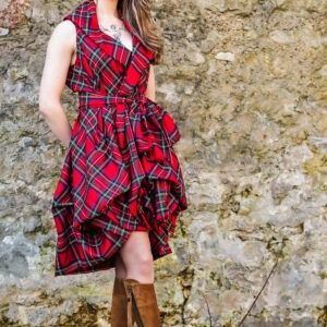 Tartan Wrap Dress in Royal Stewart by Thistle and Cloth
