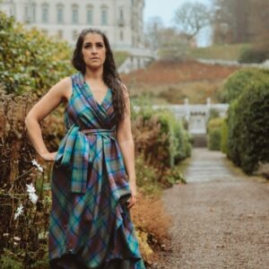 Long tartan Wrap Dress