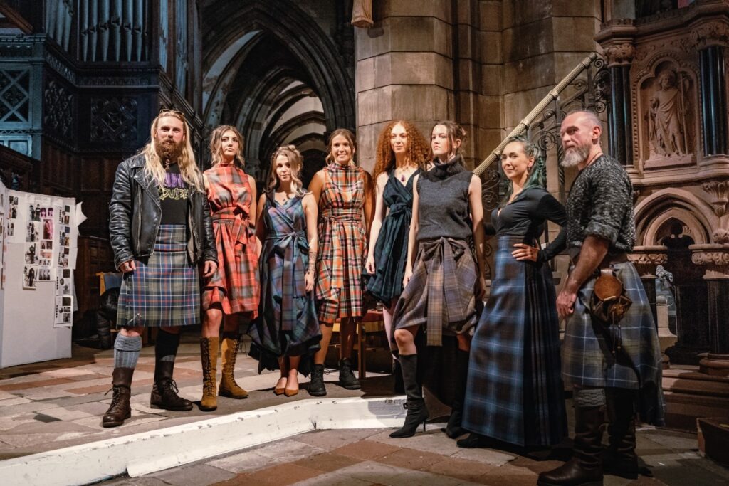 Scotland Fashion Week - Group photos of models for Thistle and Cloth collection