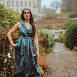 Long Tartan Wrap Dress